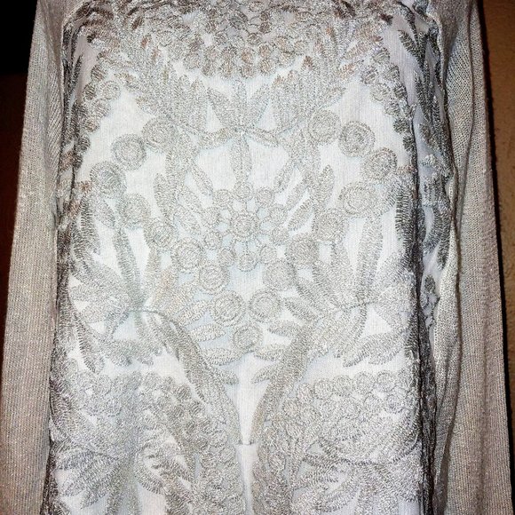 Charlotte Russe White Shimmer Sweater - Picture 2 of 5